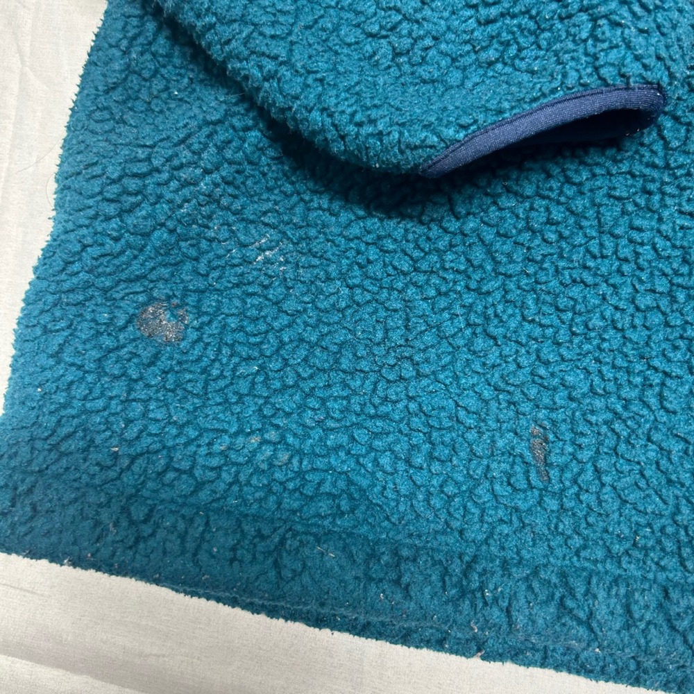 LL Bean USA made fleece quarter zip vintage 90s teal colorway - Picture 3 of 10